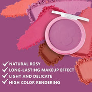 Single Purple Matte Blush for Cheeks Face Blushes Makeup Palette, Rose Bean Monochrome Cream Blushes Palette Makeup for Ol...