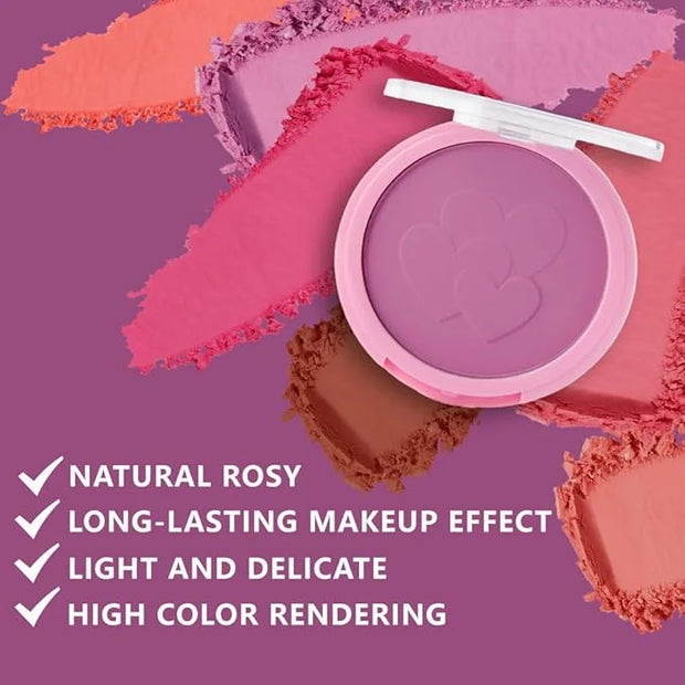 Single Purple Matte Blush for Cheeks Face Blushes Makeup Palette, Rose Bean Monochrome Cream Blushes Palette Makeup for Ol...