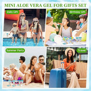 24 Pcs Mini Aloe Vera Gel Travel Size Bulk for Summer Vacation Party 1oz After Sun Aloe Vera Gel Sunburn Relief Hydrating ...