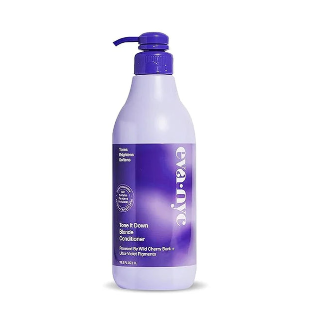Eva NYC Tone It Down Purple Conditioner for Blonde & Color-Treated Hair, Eliminates Brassy Yellow Tones, Hair Moisturizer,...