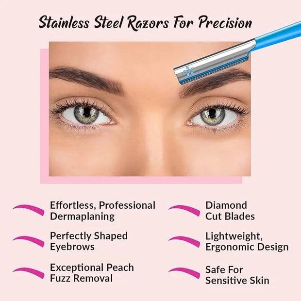 Womens Facial Hair Razor For Face Peach Fuzz Removal Shaver Dermaplaning Tool Sensitive Skin Trimmer Fine Hair Eyebrow Raz...