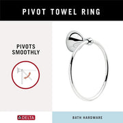 Delta Foundations (1-Pack) Hand Towel Holder Polished Chrome Towel Racks for Bathroom Wall Round Towel Ring Holder for Bat...