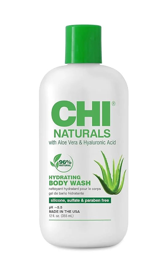 CHI Naturals With Aloe Vera Hydrating Body Wash, Gently Cleanses, Hydrates & Restores Moisture To Dry Skin, Sulfate, Parab...