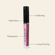 Vegan Moisturizing, Long Lasting Lip Gloss - Satin & Glitter - Allergen Free for Sensitive Skin - Burgundy Pink by Dr. Lii...