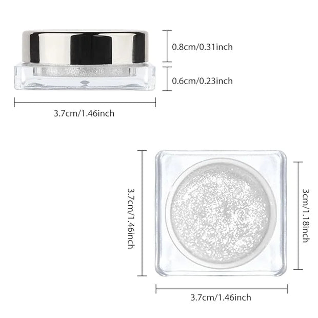 Single Glitter Eyeshadow, Shimmer Eyeshadow Palette, Korean Eye Glitter Makeup, Ultra-Blendable, Sparkle Silver Eye Shadow...