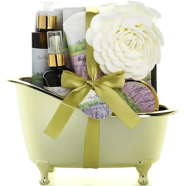 Spa Gift Baskets For Women - Luxury Bath Set With Lavender & Tea Tree Oil - Spa Kit Includes Body Wash, Bubble Bath, Lotio...