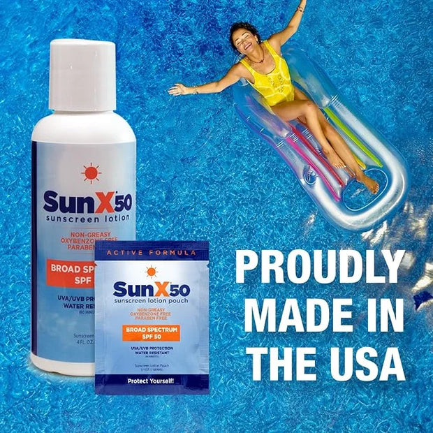Sun X 50 SPF Individual Sunscreen Packets Travel Size - Pack of 300 Paraben, Oxybenzone, & White Cast Free Broad Spectrum ...