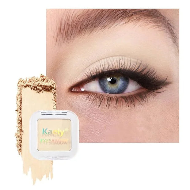 Kaely Pressed Single Eyeshadow Makeup, Vanilla Nude Beige Matte Highly Pigmented Monochrome Eye Shadow Palette, Waterproof...