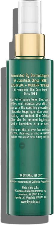 Hylunia Colloidal Silver Mist Toner 5.1 fl. oz. – Hydrating Versatile Toner for Acne-Prone Inflamed Skin | Infused with Co...