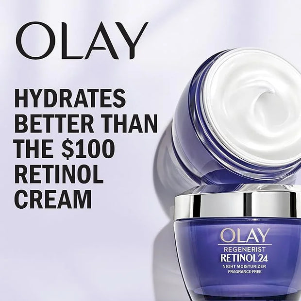 Olay Regenerist Retinol Face Serum, Retinol 24 Night Face Serum, 1.3oz + Whip Face Moisturizer Travel/Trial Size Gift Set ...