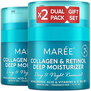 MAREE Face Moisturizer Collagen Cream for Face Gift Set 2 Pack - Hyaluronic Acid & Retinol - Anti-Aging Wrinkle Creams - C...