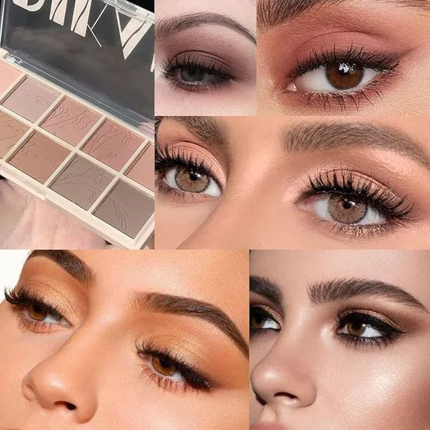 evpct 10 Colors Matte Nude Eye Shadow Palette Makeup for Older Women, Nude Brown Pink Cocoa Taupe Mauve Neutral Matte Crea...