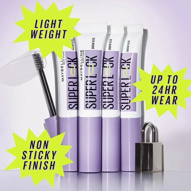 Maybelline Super Lock Brow Glue Eyebrow Gel, Lightweight Brow Gel For Up To 24HR Hold, Clear, 1 Count - Product Image