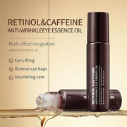 Retinol Caffeine Under Eye Roller Serum, Eye Serum for Dark Circles and Puffiness with 360° Roller Massage Ball, Reduce Wr...