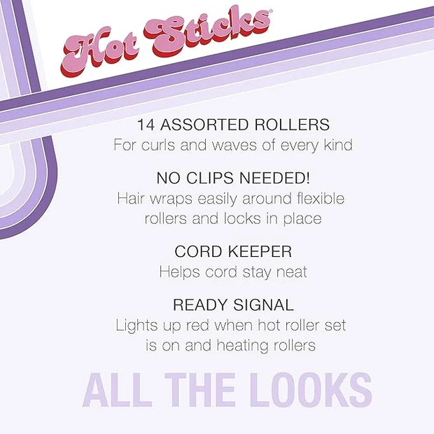 Conair Silicone Hot Rollers for Long, Medium, and All Hair - Hair Curler - No Hair Roller Clips Needed - Product Image