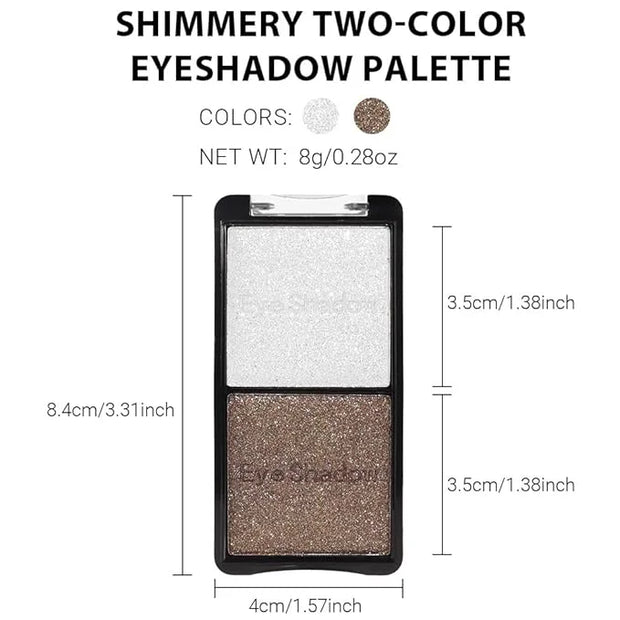 Double color eye shadow, Eyeshadows Creamy, high pigment eye makeup palette, matte shimmer metal eye shadow powder, Blenda...