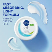 NIVEA Soft Refreshingly Soft Moisturizing Cream, Lightweight Body Moisturizer for Face, Body and Hands, Body Cream Enriche...