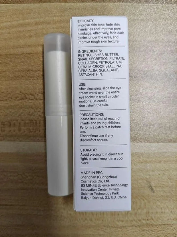 Anti Aging Eye Cream For Dark Circles, Advanced Snail Retinol Eye Stick, 2 PCS Under Eye Cream For Puffiness & Bags, Reduc...