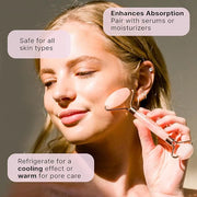 Rose Quartz Face Roller - Relaxation Gifts for Women, Skin Care Tools for Fine Lines and Wrinkles, Teenage Girl Gifts, Bea...