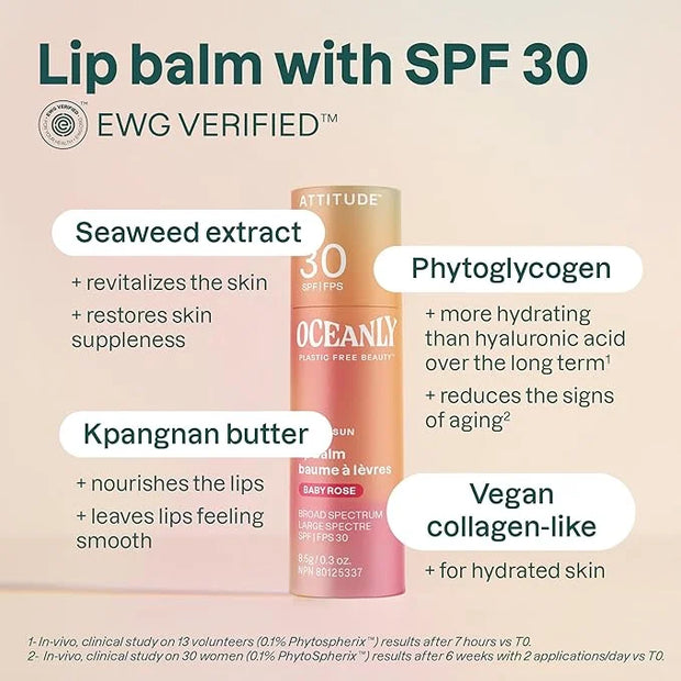 ATTITUDE Oceanly Tinted Lip Balm Vegan,