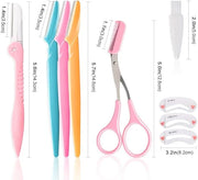 12 Pcs Eyebrow Razor, Face Razors for Women, Exfoliating Trimmers, Eyebrow Grooming Shaper for Women, Peach Fuzz, Hair Rem...
