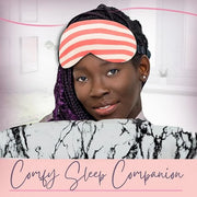 CELESTIAL SILK Mulberry Silk Sleep Eye Mask with Adjustable Elastic Strap (Normal - Adjustable, Pink/White Stripe) - Produ...