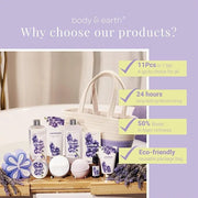Spa Gift Baskets for Women - Body & Earth 11pcs Lavender Gift Sets with Bubble Bath, Shower Gel, Body Lotion, Birthday Gif...