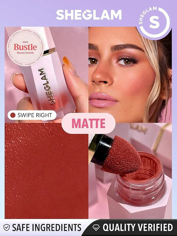 SHEGLAM Color Bloom Liquid Blush Makeup for Cheeks Matte Finish - Swipe Right - Product Image