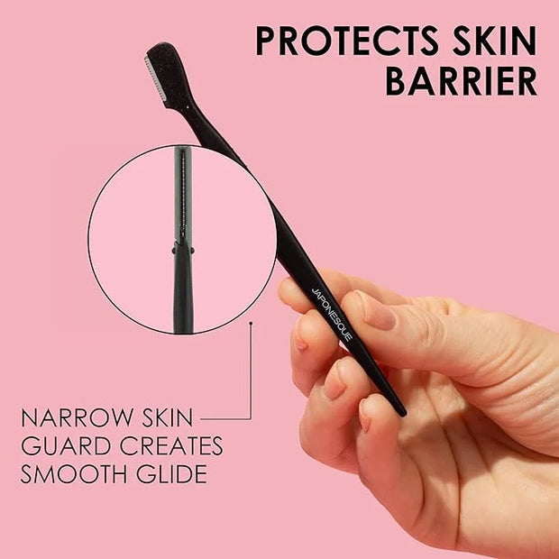 Japonesque Brow Touch Up Razors with Ultra-Sharp Stainless Steel Blades, for Removal of Unwanted Facial Hair and Peach Fuz...