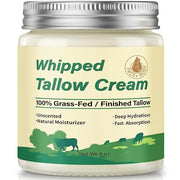 Beef Tallow for Skin, Organic Grass Fed Whipped Beef Tallow Moisturizer Nourishes and Hydrates the Skin, Natural Unscented...
