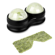 Jade Eye Mask&Weighted Roller Massage Ball - Double Ball Massage Tool for Reliefs Muscle Pain - Product Image