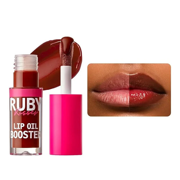 Ruby Kisses Lip Oil Booster, Hydrating Lip Gloss with Nourishing Natural Oil Blend, Jumbo Wand for Easy Application, Non-S...