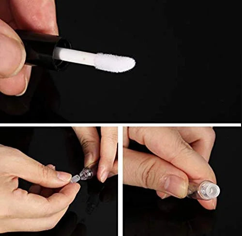 12Pcs 1.2ml Mini Empty Refillable Clear Plastic Lip Gloss Tubes Cosmetic Makeup Sample Packing Storage Container Vial Pot(...