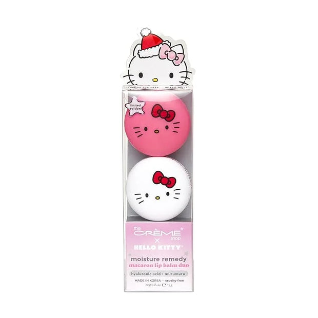 The Crème Shop Duo lip balm Moisture Remedy macaron Hello Kitty icing on the cake and mixed berry flavor - Product Image