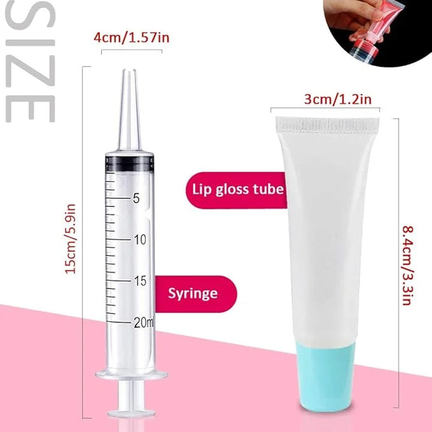 AMORIX 50PCS 10ml Lip Gloss Tubes Clear Empty Lip Balm Containers with Blue Cap Refillable Soft Cosmetic Squeeze Tubes for...