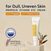 IUNIK Propolis Vitamin C Face & Eye Cream with Vegetable Oil, Idebenone 1.01 Fl Oz Dullness Dark Circles Puffiness Smooths...