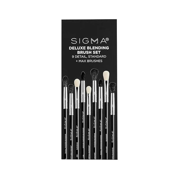 Sigma Beauty Deluxe Blending Brush Set – Professional Grade Eyeshadow Brush Set with 9 Full Size Blending Brushes Featurin...