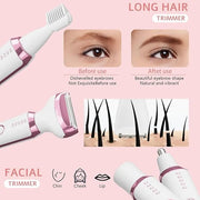 Electric Razor Shavers for Women 5 in 1 Electric Shaver for Women,Cordless Replaceable Facial Eyebrow Razors & Nose Hair T...