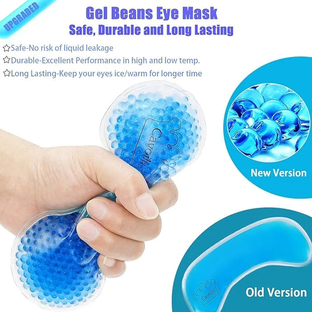 Cooling Sleep Mask w/Gel Eye Mask, Silk Eye Mask for Sleeping, Heated Eye Masks, Blindfold Eye Cover Sleeping Mask for Hom...