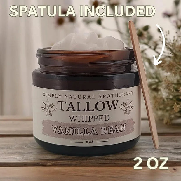 Beef Tallow for Skin Care, Face, Hands - Natural Moisturizer - Whipped - Organic Grass-Fed Beef Fat - Vitamins A, D, E, K ...