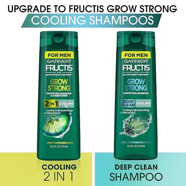 Garnier Hair Care Fructis Deep Clean Grow Strong Cooling Shampoo for Men for Invigorated Hair, 22 Fl Oz - Product Image