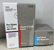 VGO Skin Care Set, with Snail Mucin 92% Moisturizer, Vitamin C Serum & Pro-Xylane Active Eye Cream, 3-Step Skin Care Kit, ...