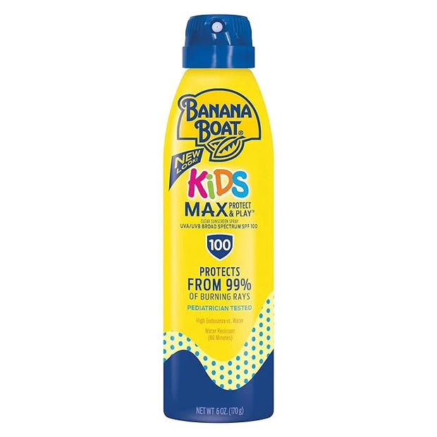 Banana Boat Kids MAX Protect & Play Sunscreen Spray SPF 100, 6oz | Clear Spray Sunscreen, Kids Sunscreen Spray, Kids Sunbl...