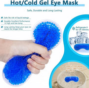 Sleep mask w/Cooling Gel Eye Mask, Heated Eye Mask for Sleeping, Reusable Ice Silk Stain Eye Cover Sleeping Mask for Trave...