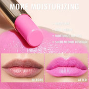 Oulac Moisturizing Shine Pink Lipstick for Women - 2 in 1 Glossy Bright Pink Tinted Lip Balm, Hydrating Winter Lipstick fo...