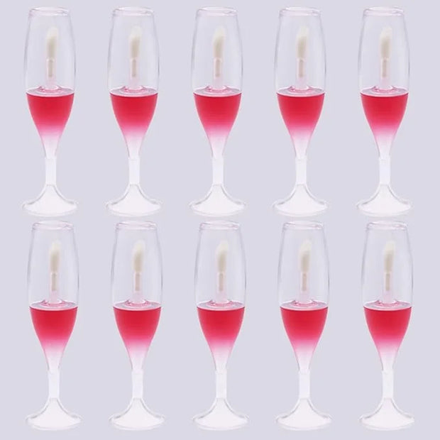 FZBNSRKO Lip Gloss Tubes, 10pcs 8ml Empty Refillable Bottles, Wineglass Shaped Containers for Women Girls, Reusable, Porta...