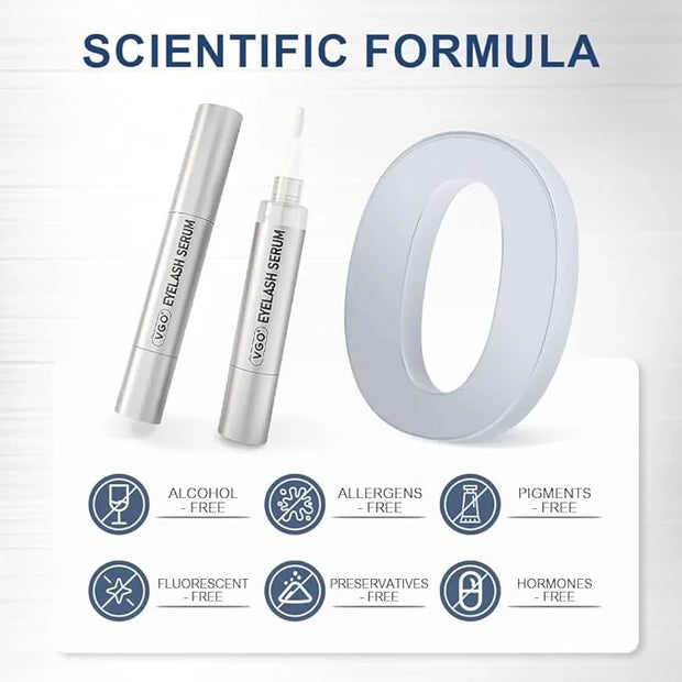VGO Eyelash Serum - Lash Serum for Eyelash Growth, Clear Effect for Thicker, Longer Lashes with Natural Ingredients - Safe...