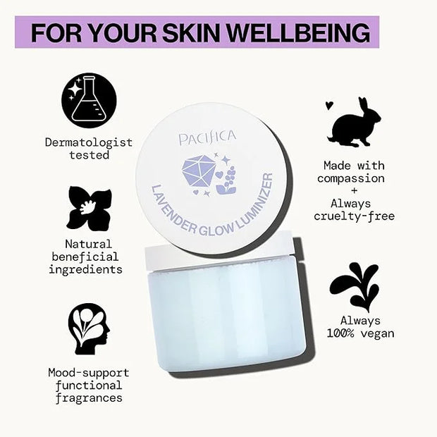 Pacifica Lavender Glow Shimmering Body Jelly – Moon-Kissed Illuminator & Hydrating Body Gel, Lightweight Glow Highlight wi...