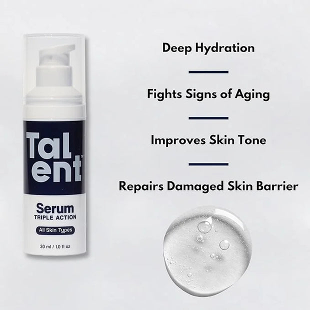 Talent Complete Skincare Set for Men – 90 Day Supply, Korean Skincare, EWG Verified, Fragrance-Free Cleanser, Exfoliator, ...