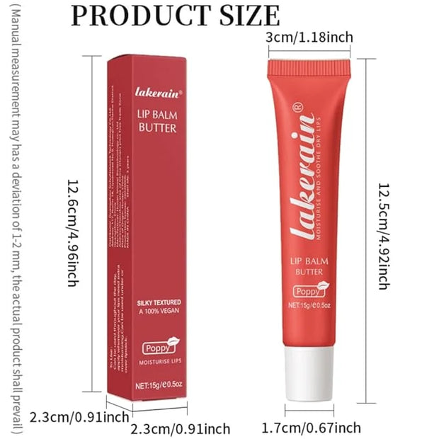 Tinted Lip Butter Balm - Tinted Moisture Gel Lip Gloss | Hydrating Glow Tinted Lip Care | Tinted Lip Stain (Poppy, 04) - P...